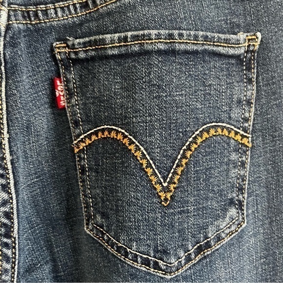 Lev’s Strauss 505 Straight Blue Jeans 32" Waist Hemmed 30” Inseam Red Tab Zip - Picture 4 of 12